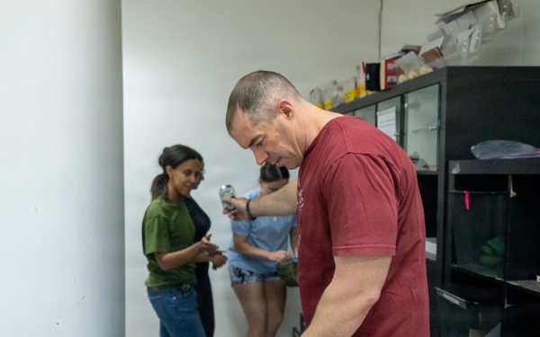 Chaplain team facilitates volunteers for care package organization