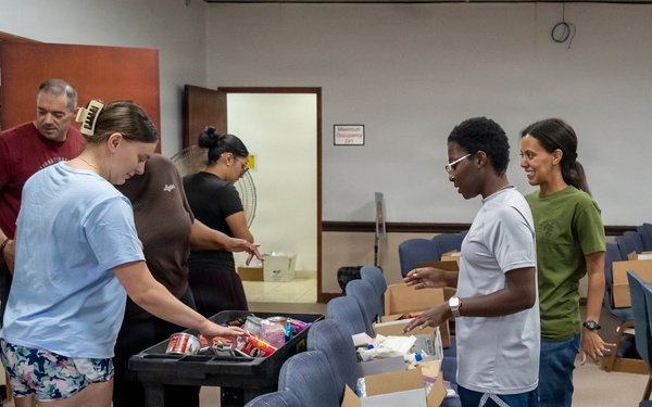 Chaplain team facilitates volunteers for care package organization