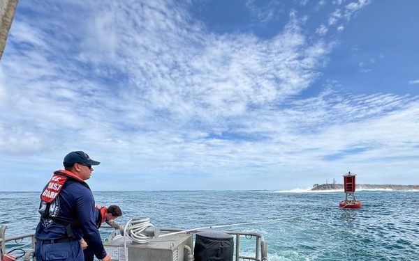 U.S. Coast Guard, partners move buoy blocking Apra Harbor entrance