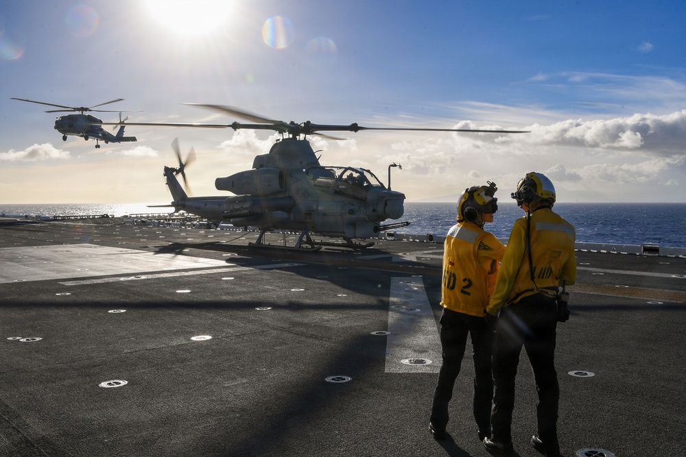 USS Essex conducts flight deck operations during RIMPAC 2026