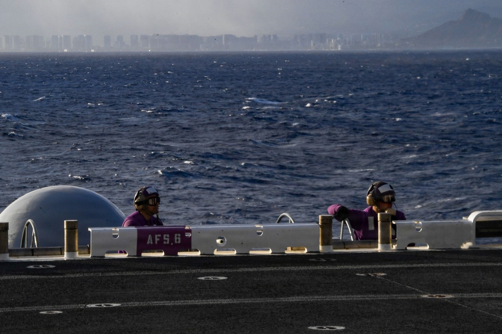 USS Essex conducts flight deck operations during RIMPAC 2026