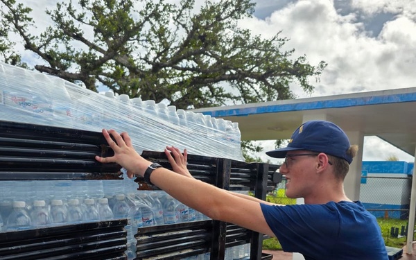 U.S. Coast Guard transports water in concert with damage assessments for port recovery