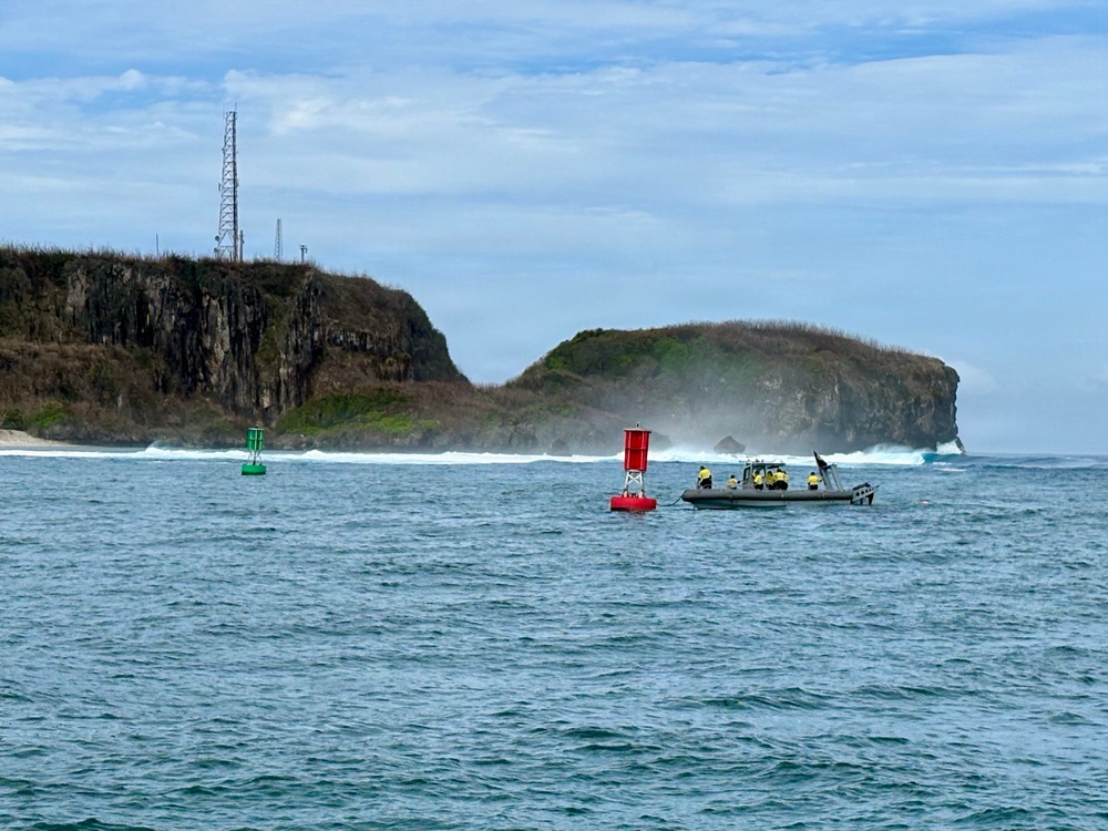 U.S. Coast Guard, partners move buoy blocking Apra Harbor entrance