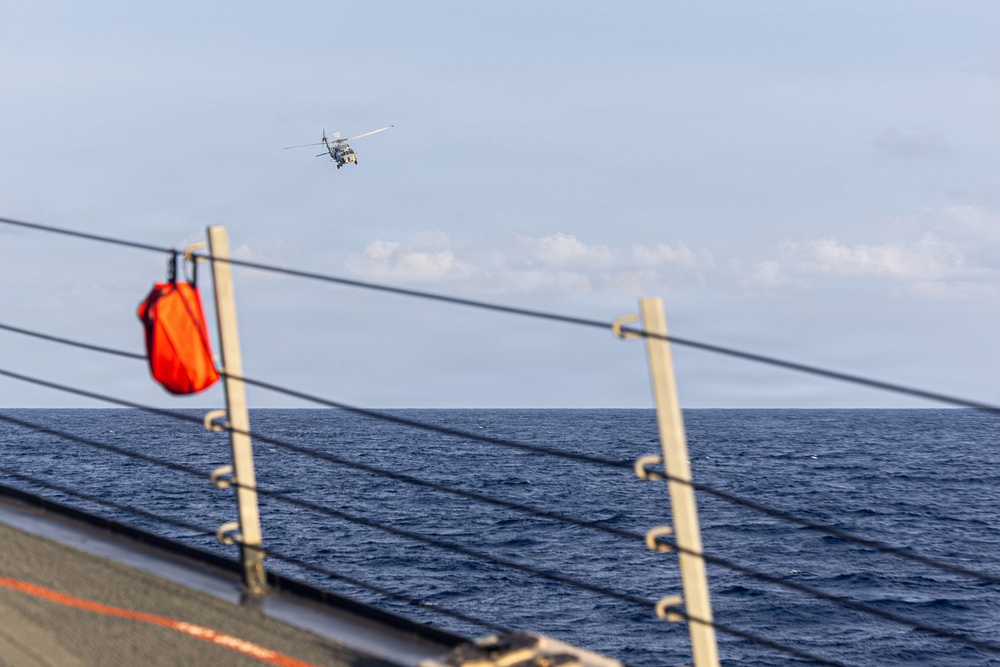 USS Mustin conducts flight operations