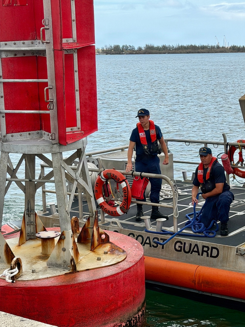 U.S. Coast Guard, partners move buoy blocking Apra Harbor entrance