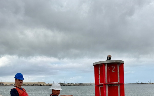 U.S. Coast Guard, partners move buoy blocking Apra Harbor entrance