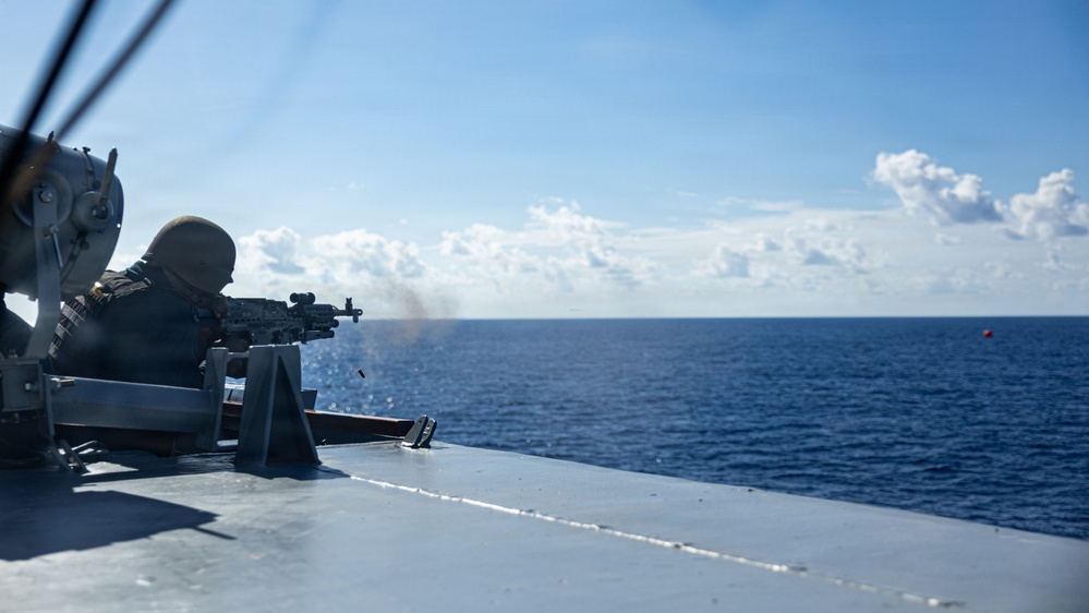 USS Mustin conducts a “killer tomato” inflatable surface target live-fire exercise