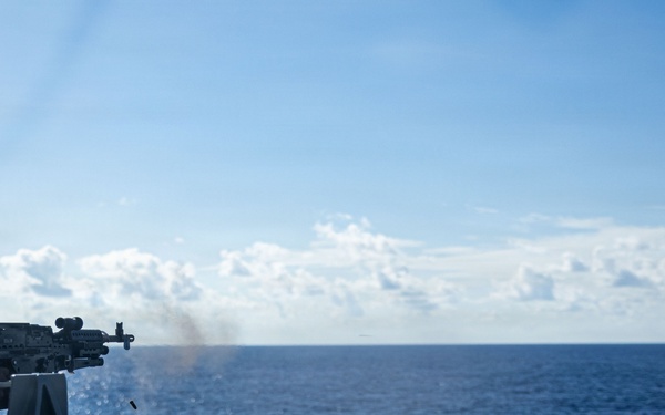 USS Mustin conducts a “killer tomato” inflatable surface target live-fire exercise