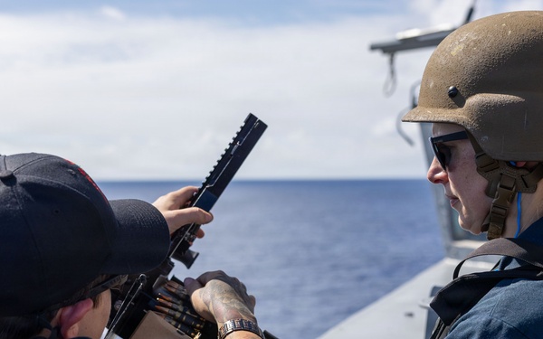 USS Mustin conducts a “killer tomato” inflatable surface target live-fire exercise