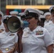 Service members gather at Times Square Red Steps for Sail 250