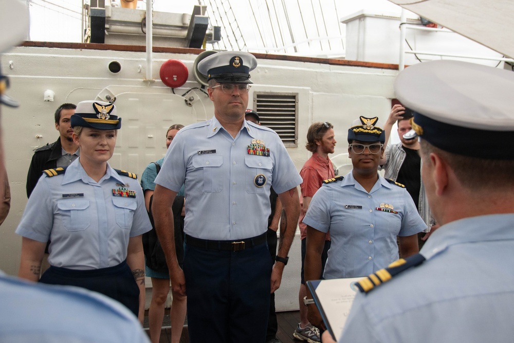 U.S. Coast Guard Cutter Eagle hosts advancement ceremony