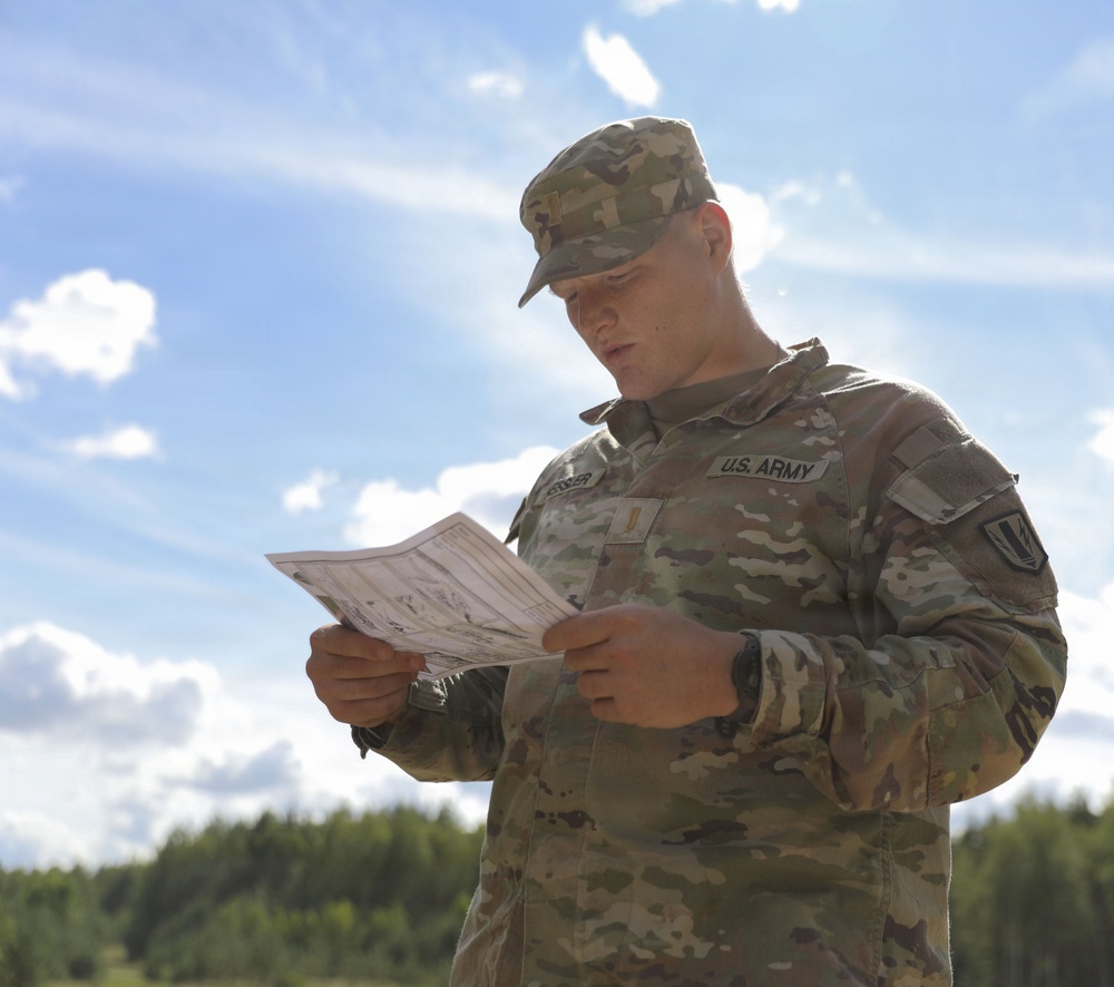 41st Field Artillery Brigade Soldiers conduct land navigation
