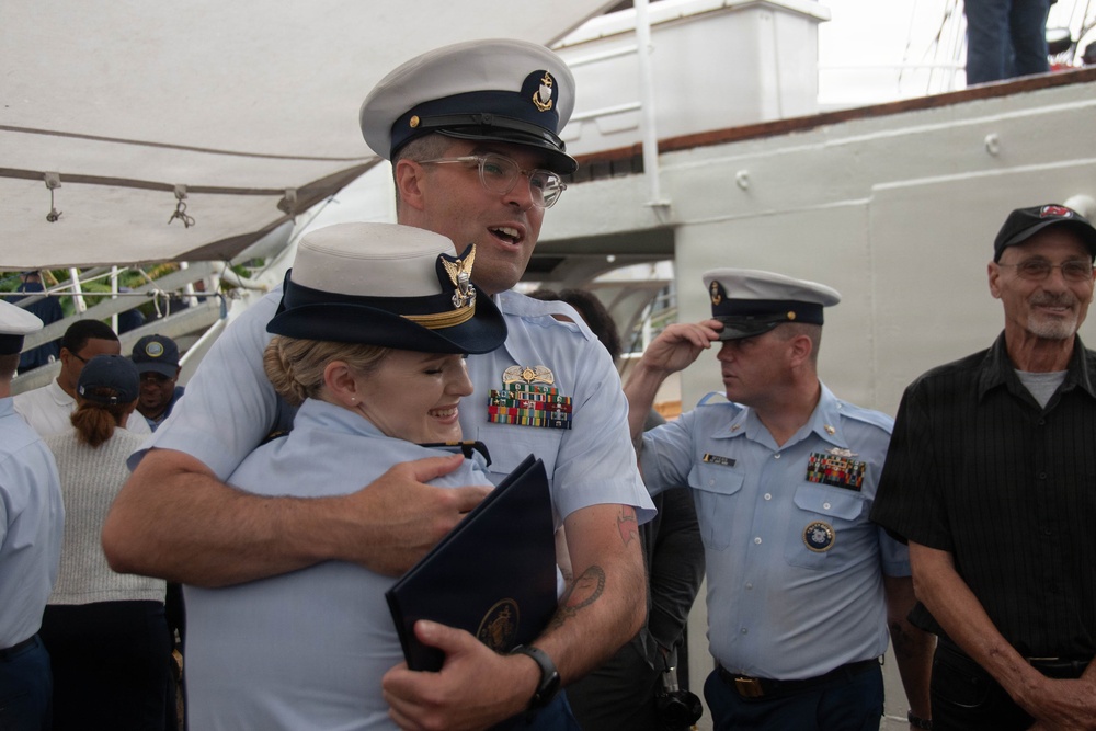 U.S. Coast Guard Cutter Eagle hosts advancement ceremony
