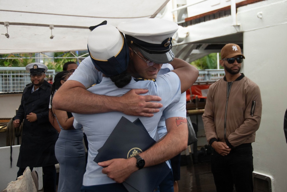 U.S. Coast Guard Cutter Eagle hosts advancement ceremony