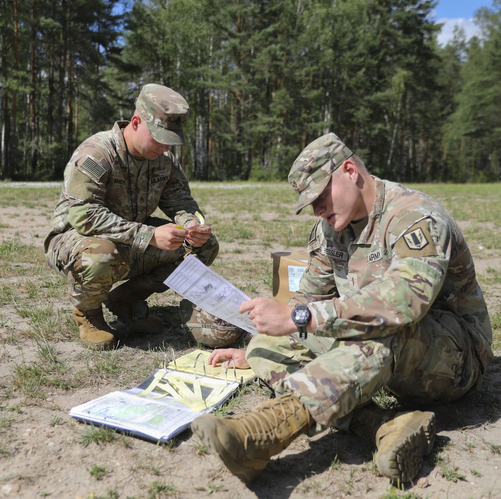 41st Field Artillery Brigade Soldiers conduct land navigation