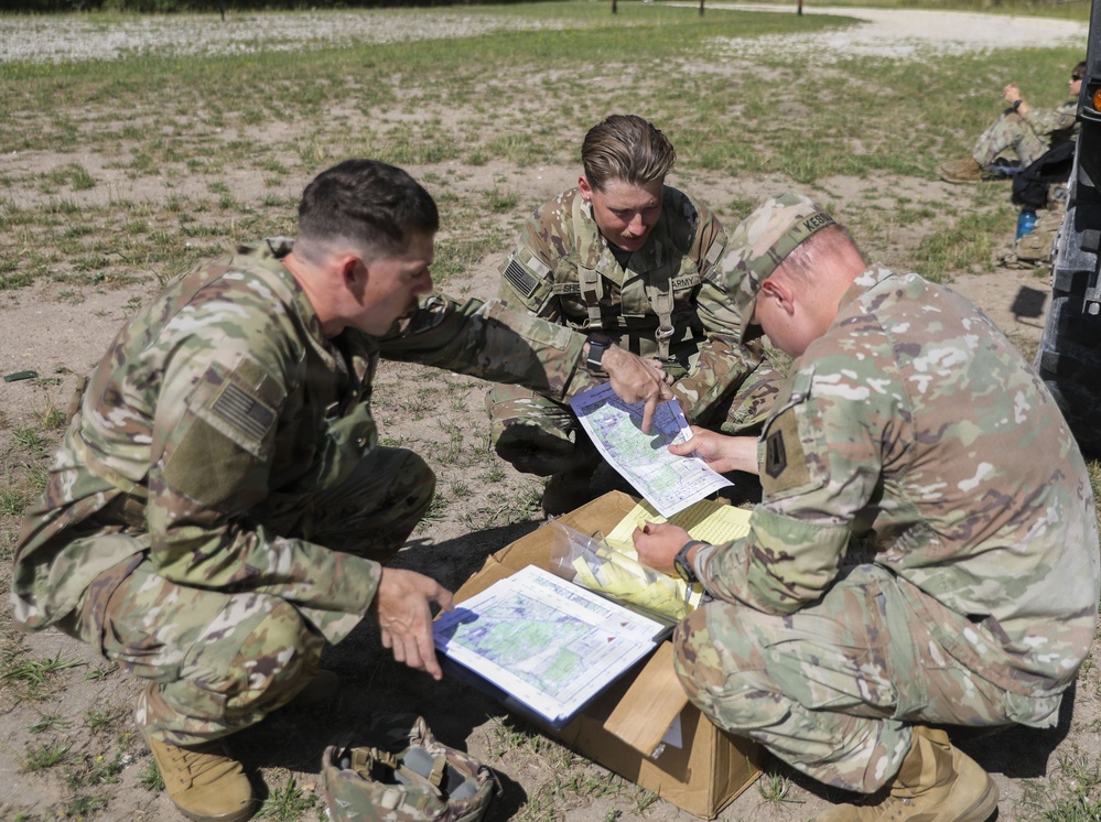 41st Field Artillery Brigade Soldiers conduct land navigation
