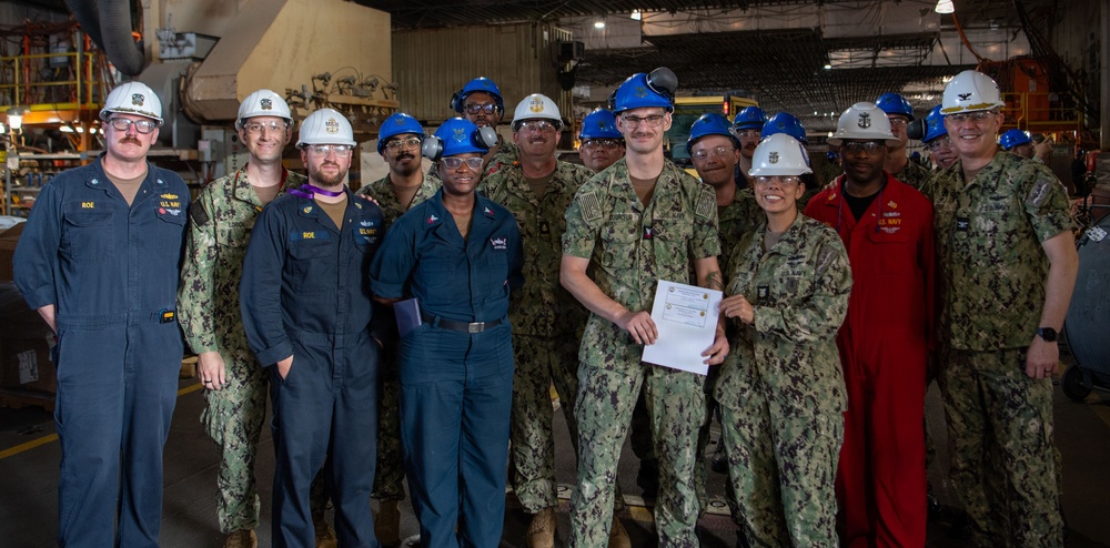 USS John C. Stennis (CVN 74) Recognizes ABE2 Courser