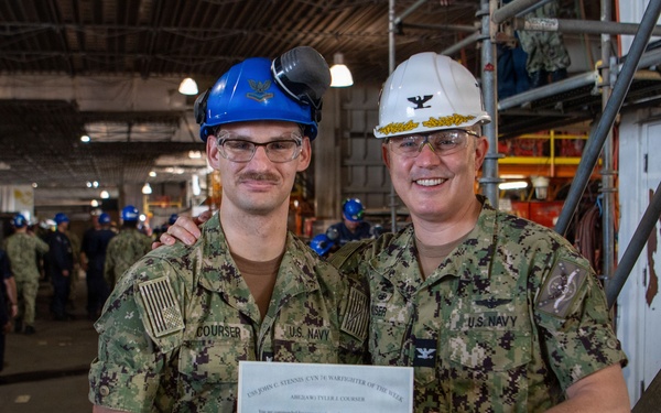 USS John C. Stennis (CVN 74) Recognizes ABE2 Courser