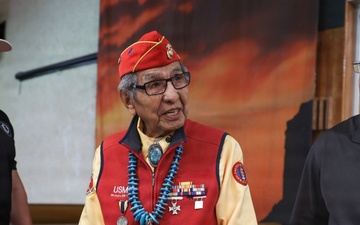 Navajo Code Talker Peter MacDonald Sr. shares Marine Corps legacy with 8th Marine Corps District Pipehitters