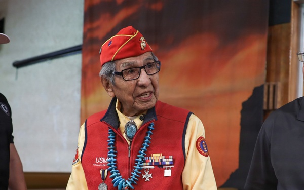 Navajo Code Talker Peter MacDonald Sr. shares Marine Corps legacy with 8th Marine Corps District Pipehitters