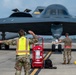 Two B-2 Spirits hot-pit at Joint Base Pearl Harbor-Hickam during BTF deployment