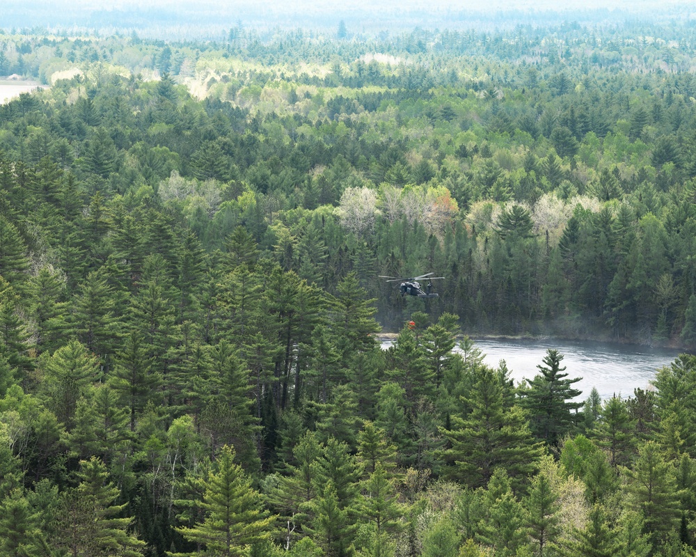 Maine Army National Guard UH-60 Black Hawk conducts aerial firefighting Training