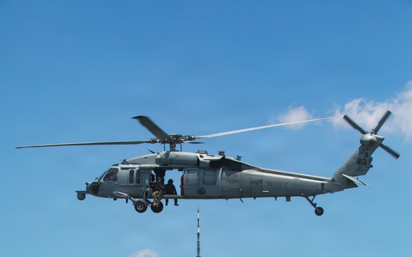 Air Test and Evaluation Squadron One flies during International Naval Review 250
