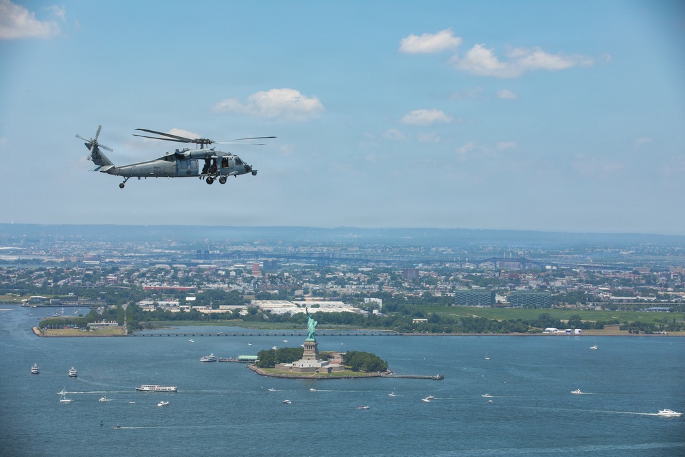 Air Test and Evaluation Squadron One flies during International Naval Review 250