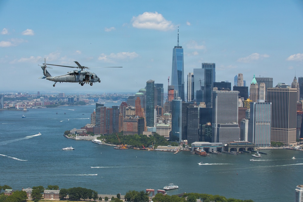 Air Test and Evaluation Squadron One flies during International Naval Review 250