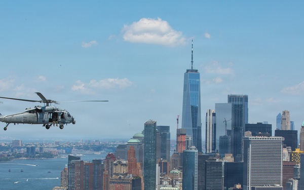 Air Test and Evaluation Squadron One flies during International Naval Review 250