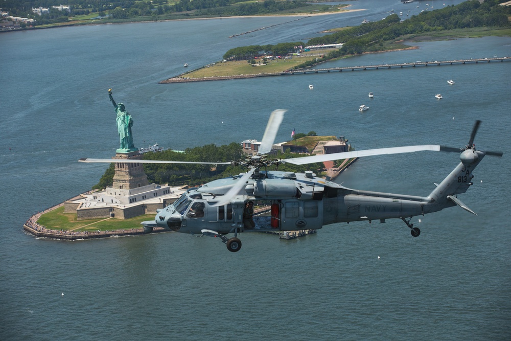 Air Test and Evaluation Squadron One flies during International Naval Review 250