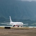 A United States Navy P-8 Poseidon Maritime Patrol Aircraft departs Kaneohe Bay in support of Ex RIMPAC 26.