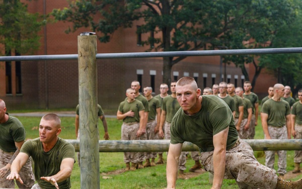 OCC 252 Company D Conducts The Obstacle Course