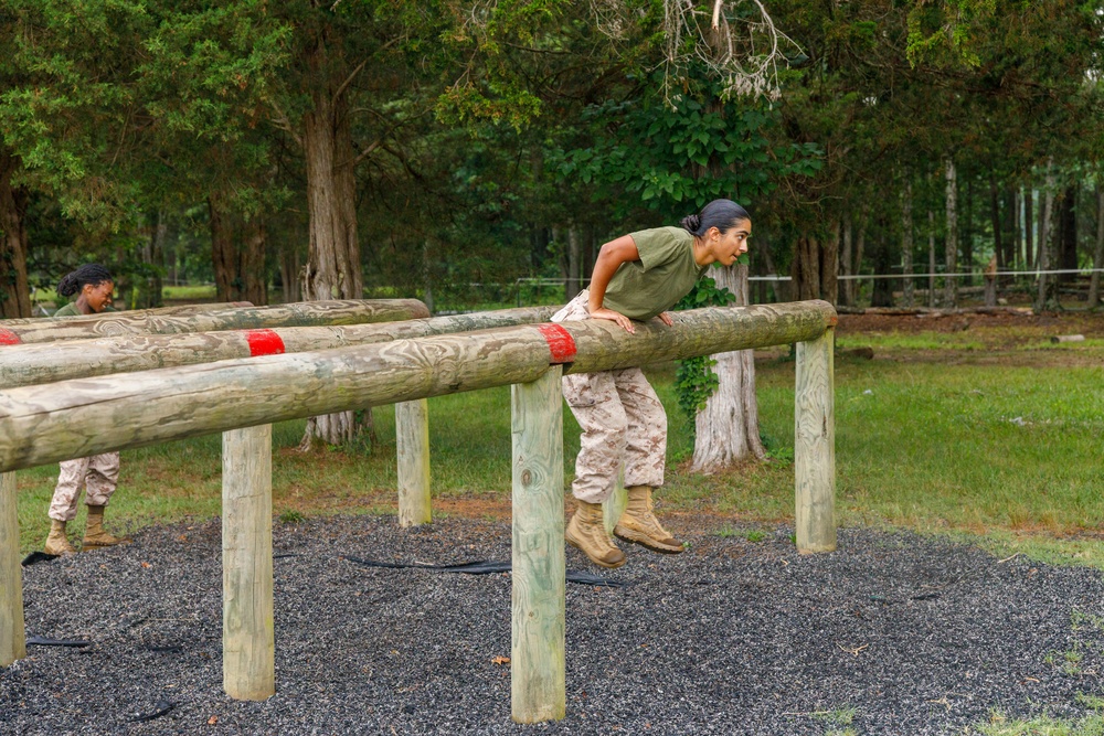 OCC 252 Company D Conducts The Obstacle Course