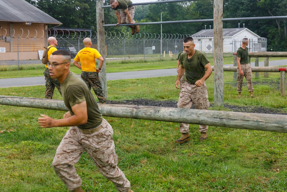 OCC 252 Company D Conducts The Obstacle Course