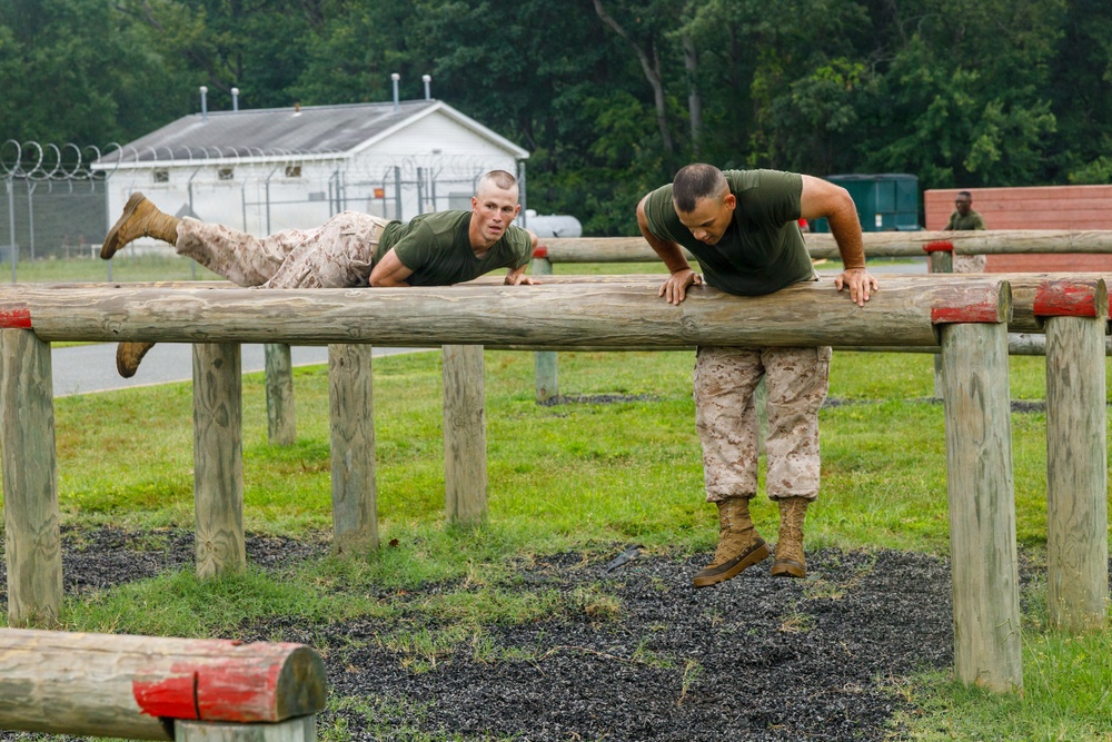 OCC 252 Company D Conducts The Obstacle Course