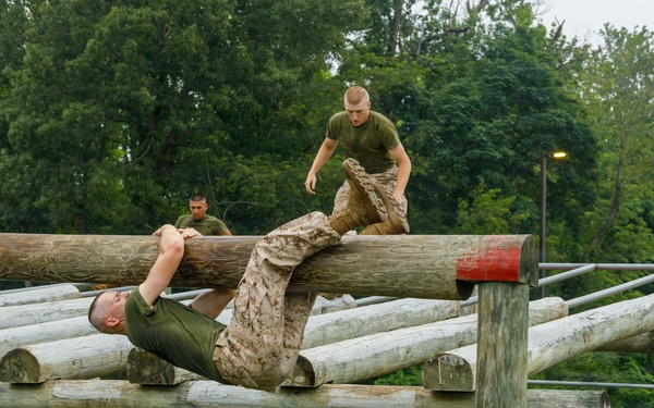 OCC 252 Company D Conducts The Obstacle Course