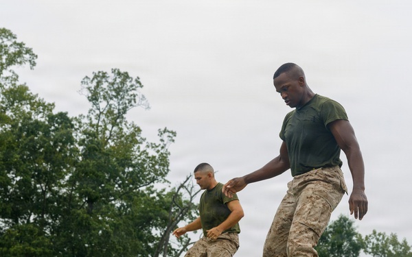 OCC 252 Company D Conducts The Obstacle Course