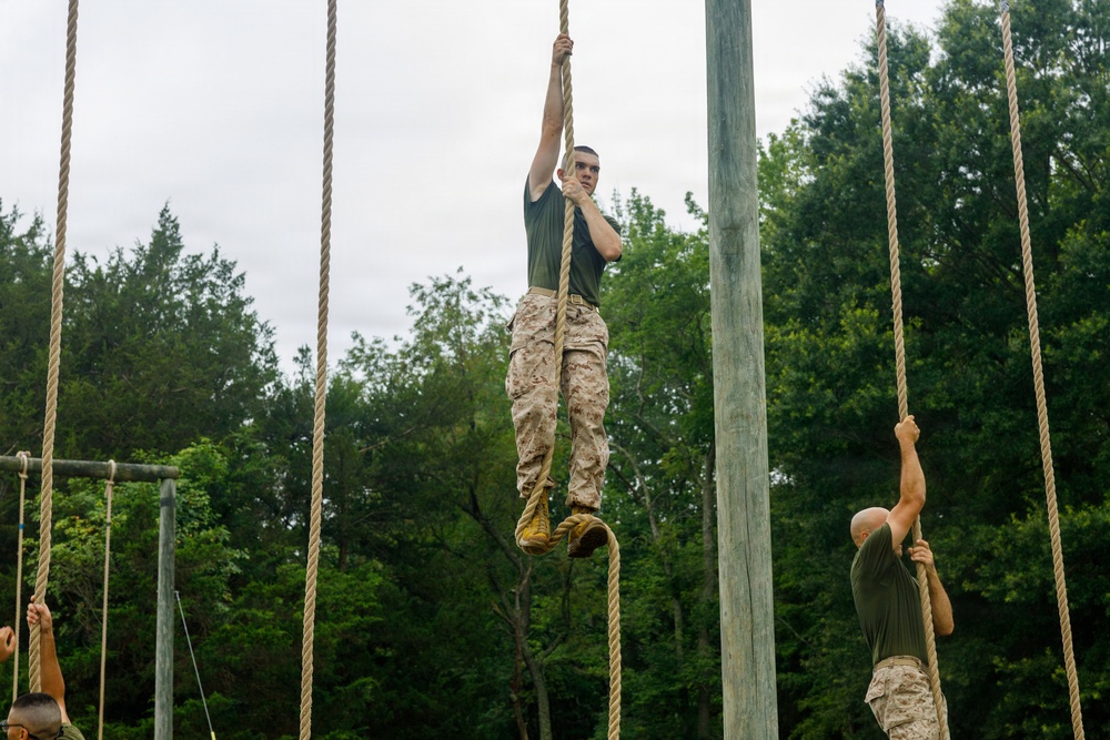 OCC 252 Company D Conducts The Obstacle Course