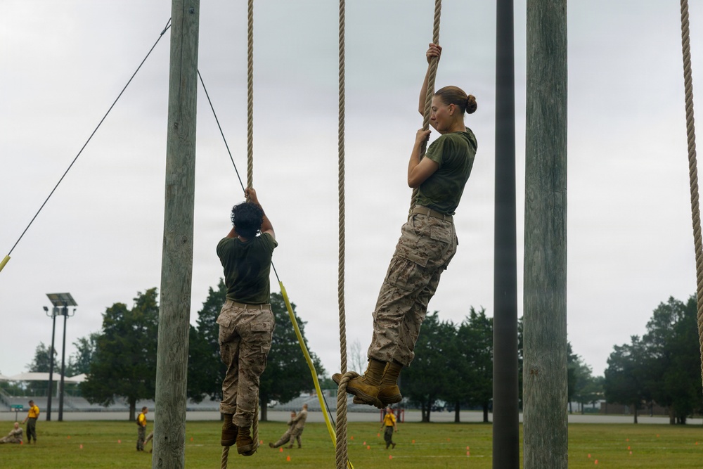 OCC 252 Company D Conducts The Obstacle Course