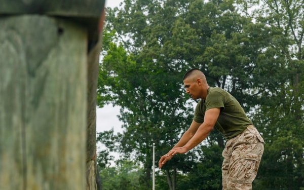 OCC 252 Company D Conducts The Obstacle Course