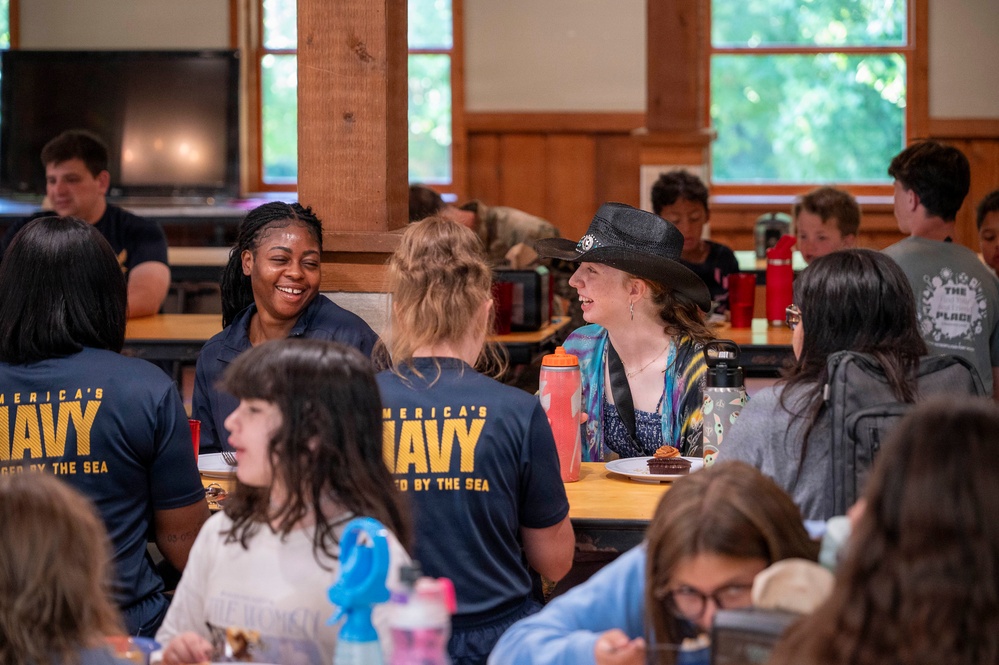 NAS JRB Fort Worth Service Members Visit Camp Carter Campers