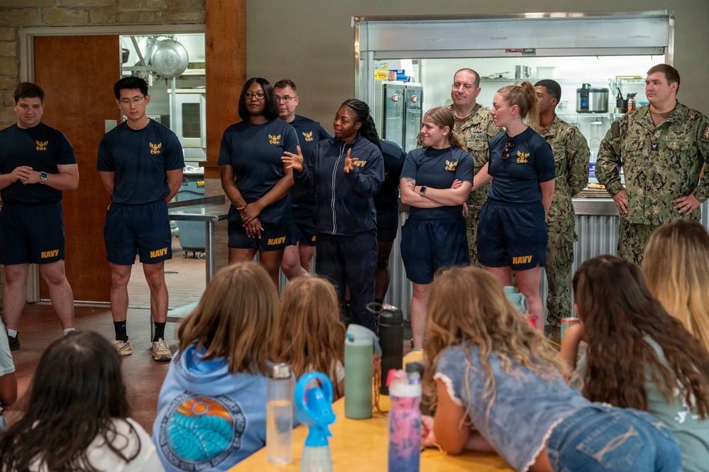 NAS JRB Fort Worth Service Members Visit Camp Carter Campers