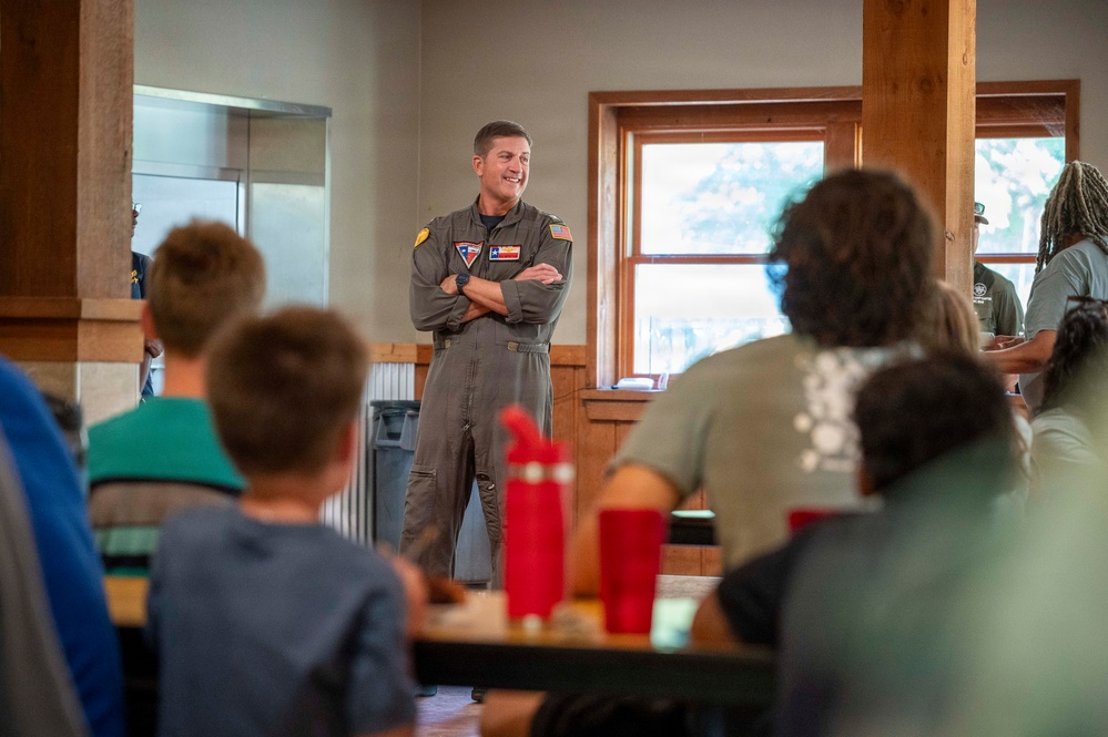 NAS JRB Fort Worth Service Members Visit Camp Carter Campers