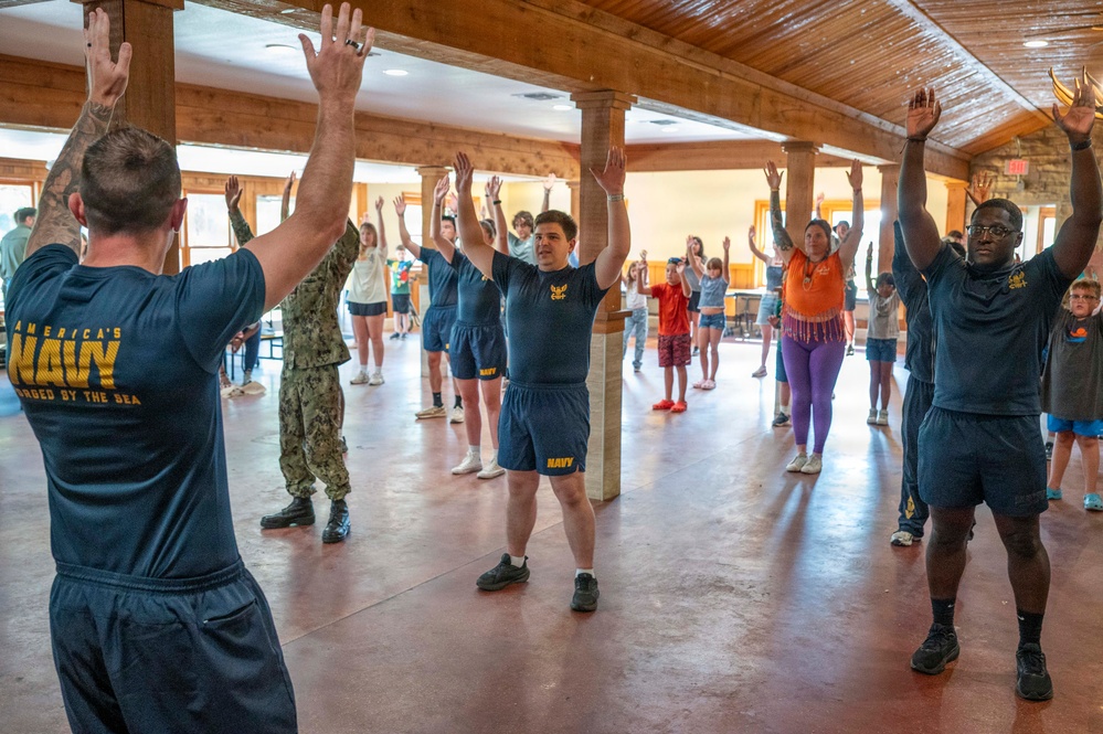 NAS JRB Fort Worth Service Members Visit Camp Carter Campers