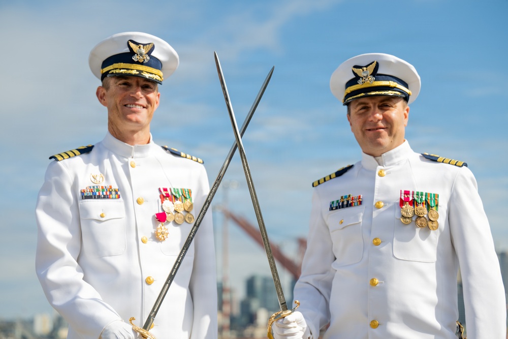 U.S. Coast Guard Base Seattle holds change-of-command ceremony.