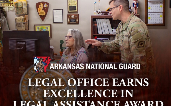 Arkansas National Guard legal assistance office earns Army award for 10th time