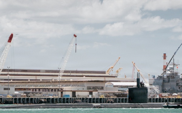 USS Charlotte (SSN 766) departs Pearl Harbor to begin RIMPAC 2026 sea phase