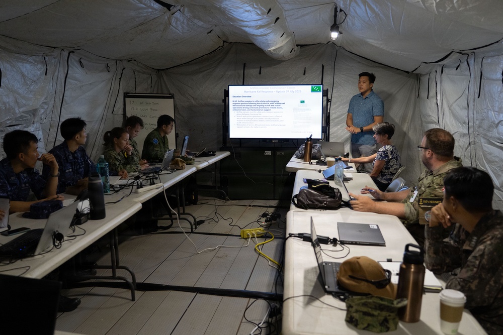 Humanitarian Assistance and Disaster Response kicks off with daily briefs during RIMPAC 2026