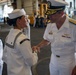 Rear Adm. Forrest Young Coins Sailors aboard USS Nimitz